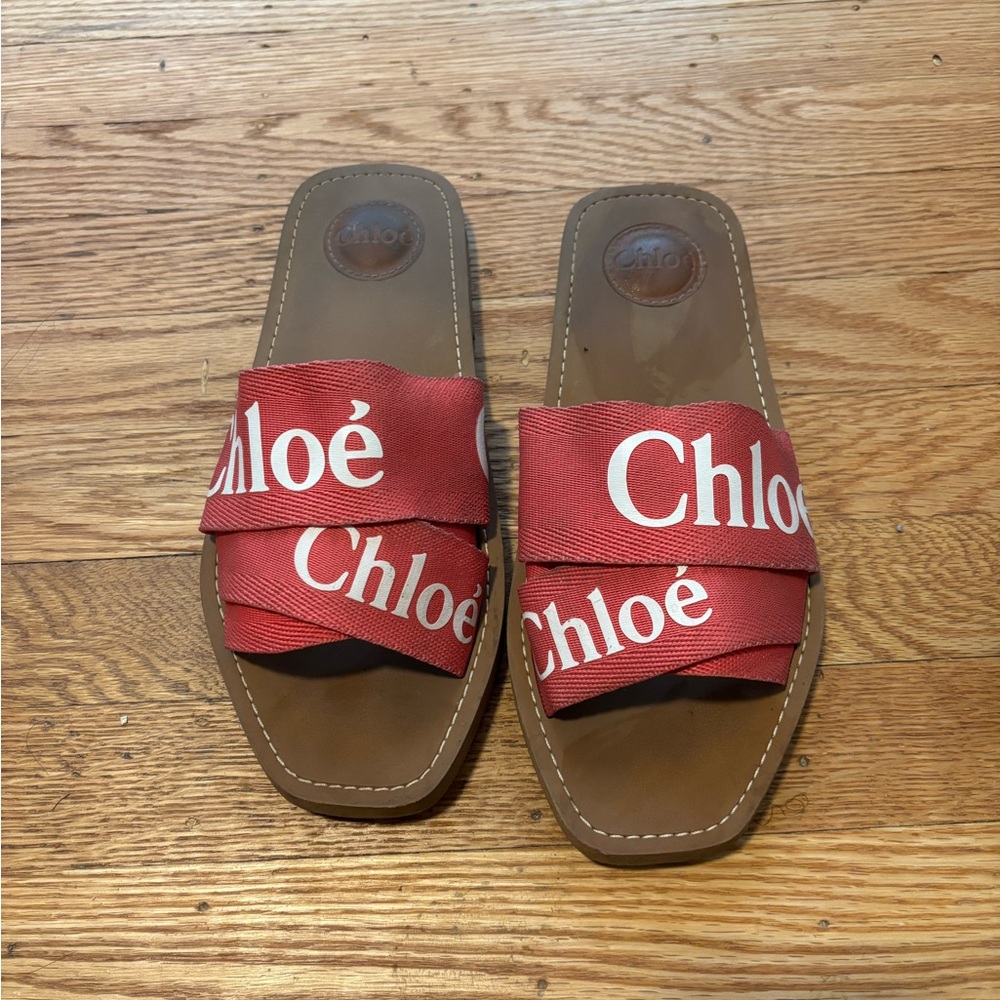 Chloe Red Slide Sandals